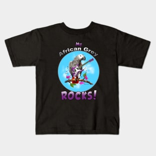 Afreican Grey Congo Parrot rocks Kids T-Shirt